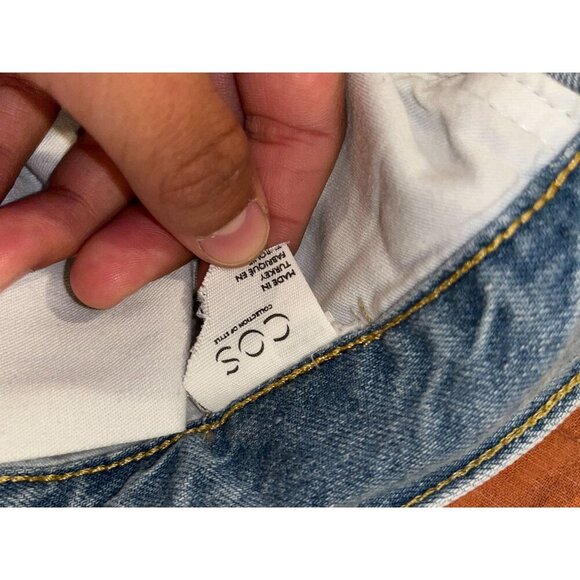 Cos Straight Leg High Rise Blue Denim Jeans Mens Size 32/32 - Picture 10 of 12